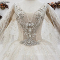 Jancember HTL1551 Wedding Dress Luxury Crystal Beaded Tulle Ball Gown Wedding Dresses